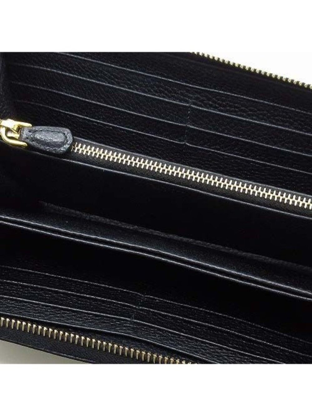 ★SOLD★ Prada Leather Zip Around Wallet Black - Picture 5 of 6